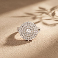 1.45CTW Round Cut Lab Grown Diamond Royal Radiance Cluster Halo Engagement Ring for Women White