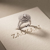 1.45CTW Round Cut Lab Grown Diamond Royal Radiance Cluster Halo Engagement Ring for Women White