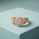 0.50CTW Round Cut Lab Grown Diamond Vintage Cluster Halo Engagement Ring for Women Rose Gold