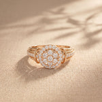0.50CTW Round Cut Lab Grown Diamond Vintage Cluster Halo Engagement Ring for Women Rose Gold