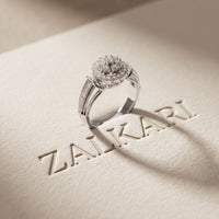 0.50CTW Round Cut Lab Grown Diamond Vintage Cluster Halo Engagement Ring for Women White