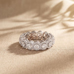 3.20CTW Round Cut Lab Grown Diamond Halo Eternity Band for Women White