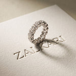 3.20CTW Round Cut Lab Grown Diamond Halo Eternity Band for Women White