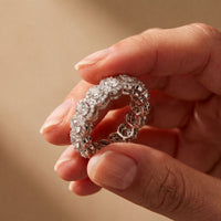 3.20CTW Round Cut Lab Grown Diamond Halo Eternity Band for Women White