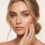 1.15CTW Asscher Cut Lab Grown Diamond Octagonal Halo Ring for Women White