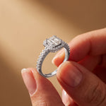 1.15CTW Asscher Cut Lab Grown Diamond Octagonal Halo Ring for Women White