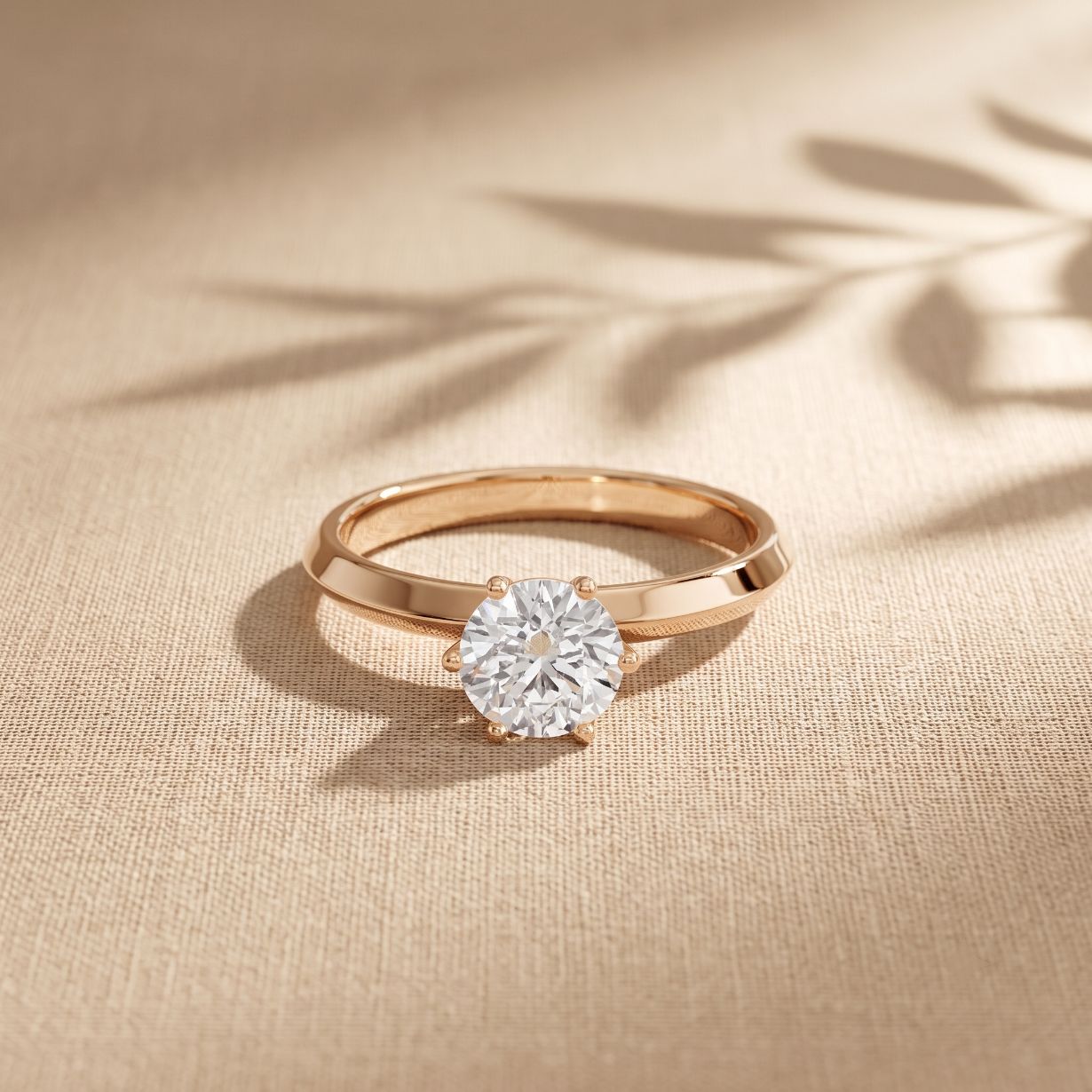 1CTW Round Cut Lab Grown Diamond Solitaire Ring for Women Rose Gold