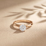 1CTW Round Cut Lab Grown Diamond Solitaire Ring for Women Rose Gold