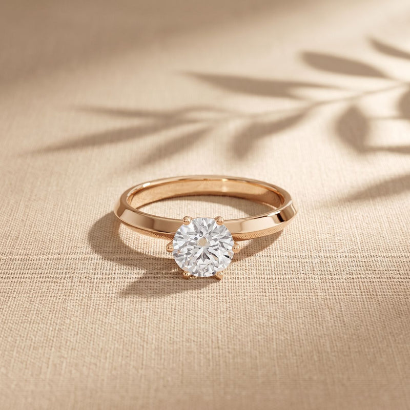 1CTW Round Cut Lab Grown Diamond Solitaire Ring for Women Rose Gold