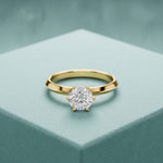 1CTW Round Cut Lab Grown Diamond Solitaire Ring for Women Gold