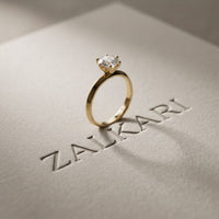 1CTW Round Cut Lab Grown Diamond Solitaire Ring for Women Gold