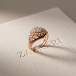 0.70CTW Round Cut Lab Grown Diamond Geometric Cluster Ring for Women Rose Gold