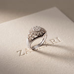 0.70CTW Round Cut Lab Grown Diamond Geometric Cluster Ring for Women White