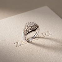 0.70CTW Round Cut Lab Grown Diamond Geometric Cluster Ring for Women White