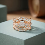 0.75CTW Round Cut Lab Grown Diamond Crisscross Fashion Ring for Women Rose Gold