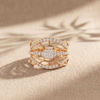0.75CTW Round Cut Lab Grown Diamond Crisscross Fashion Ring for Women Rose Gold