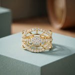 0.75CTW Round Cut Lab Grown Diamond Crisscross Fashion Ring for Women Gold