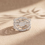 0.75CTW Round Cut Lab Grown Diamond Crisscross Fashion Ring for Women White
