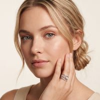 0.75CTW Round Cut Lab Grown Diamond Crisscross Fashion Ring for Women White