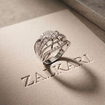 0.75CTW Round Cut Lab Grown Diamond Crisscross Fashion Ring for Women White