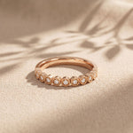 0.15CTW Round Cut Lab Grown Diamond Half Eternity Band for Women Rose Gold