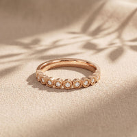 0.15CTW Round Cut Lab Grown Diamond Half Eternity Band for Women Rose Gold