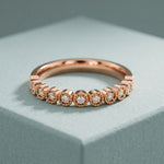 0.15CTW Round Cut Lab Grown Diamond Half Eternity Band for Women Rose Gold