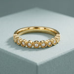 0.15CTW Round Cut Lab Grown Diamond Half Eternity Band for Women Gold
