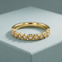 0.15CTW Round Cut Lab Grown Diamond Half Eternity Band for Women Gold