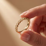 0.15CTW Round Cut Lab Grown Diamond Half Eternity Band for Women Gold