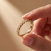 0.15CTW Round Cut Lab Grown Diamond Half Eternity Band for Women Gold