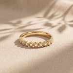 0.15CTW Round Cut Lab Grown Diamond Half Eternity Band for Women Gold