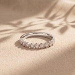 0.15CTW Round Cut Lab Grown Diamond Half Eternity Band for Women White