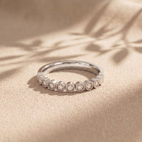 0.15CTW Round Cut Lab Grown Diamond Half Eternity Band for Women White
