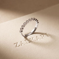 0.15CTW Round Cut Lab Grown Diamond Half Eternity Band for Women White