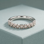 0.15CTW Round Cut Lab Grown Diamond Half Eternity Band for Women White
