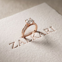 0.60CTW Round Cut Lab Grown Diamond Solitaire Ring with Accent Stones for Women Rose Gold