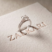 0.60CTW Round Cut Lab Grown Diamond Solitaire Ring with Accent Stones for Women White