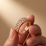 0.60CTW Round Cut Lab Grown Diamond Openwork Fashion Band for Women Rose Gold