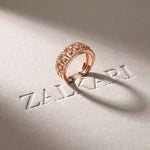 0.60CTW Round Cut Lab Grown Diamond Openwork Fashion Band for Women Rose Gold