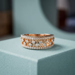 0.60CTW Round Cut Lab Grown Diamond Openwork Fashion Band for Women Rose Gold