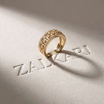 0.60CTW Round Cut Lab Grown Diamond Openwork Fashion Band for Women Gold