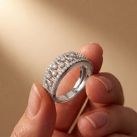 0.60CTW Round Cut Lab Grown Diamond Openwork Fashion Band for Women White