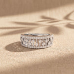 0.60CTW Round Cut Lab Grown Diamond Openwork Fashion Band for Women White
