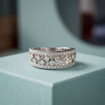 0.60CTW Round Cut Lab Grown Diamond Openwork Fashion Band for Women White