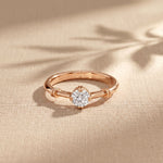 0.35CTW Round Cut Lab Grown Diamond Solitaire Ring for Women Rose Gold