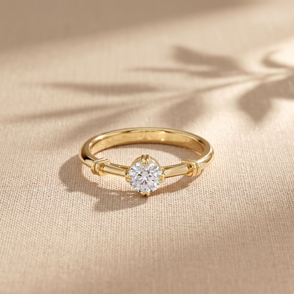 0.35CTW Round Cut Lab Grown Diamond Solitaire Ring for Women Gold