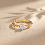 0.35CTW Round Cut Lab Grown Diamond Solitaire Ring for Women Gold