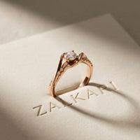 0.40CTW Round Cut Lab Grown Diamond Twist Solitaire Ring for Women Rose Gold