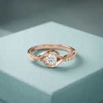 0.40CTW Round Cut Lab Grown Diamond Twist Solitaire Ring for Women Rose Gold
